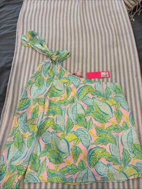 Lilly Pulitzer Pink Tropical Print One-Shoulder Top